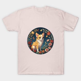Longhaired Chihuahua Night Garden T-Shirt